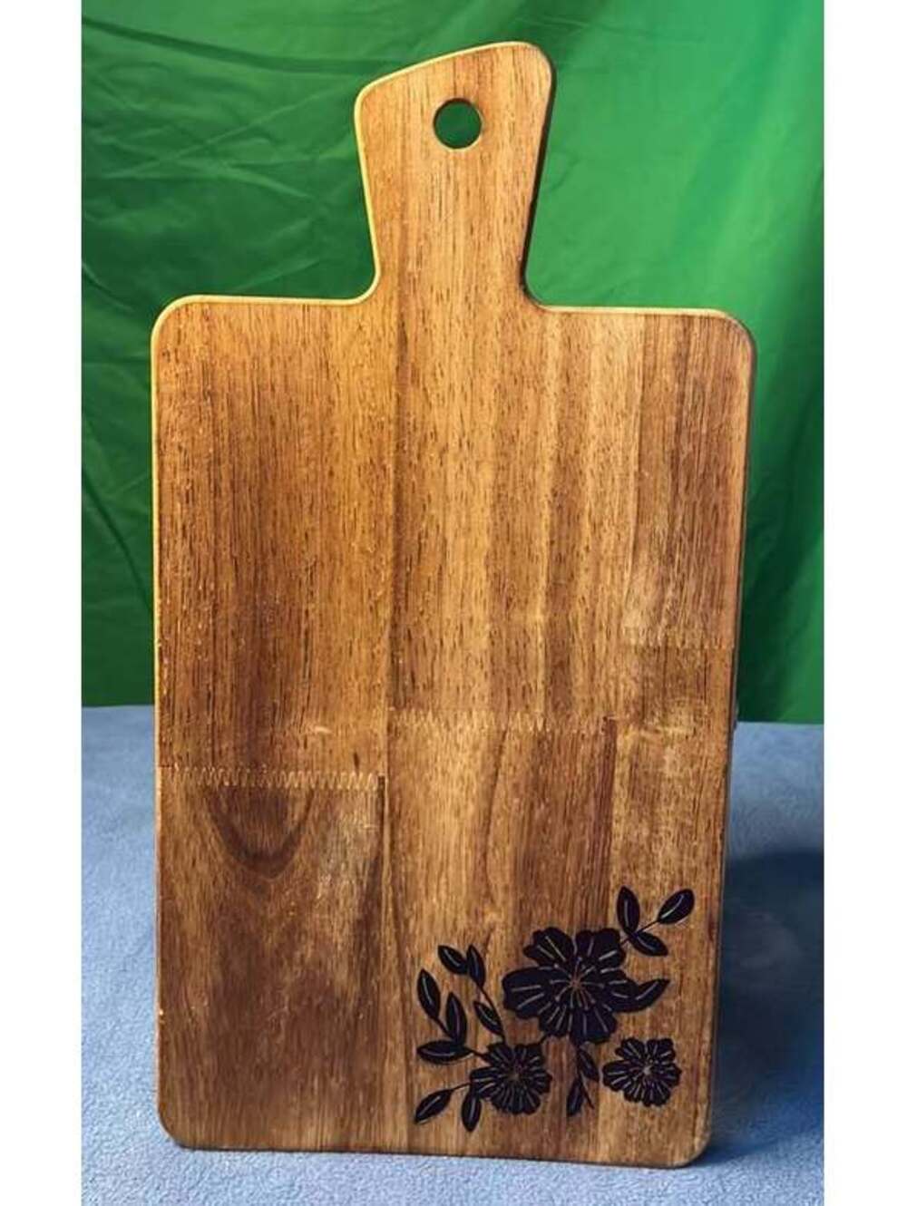 Floral Engraved Wooden Cutting Board